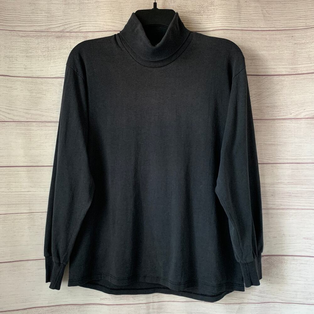 Vintage Steeplechase Charcoal Gray Turtleneck Long Sleeve 90's Size Medium